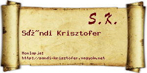 Sándi Krisztofer névjegykártya