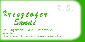 krisztofer sandi business card